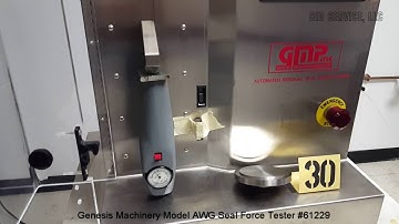 Genesis Machinery Model AWG Seal Force Tester #61229