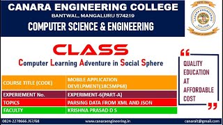 VTU MOBILE APPLICATION DEVELOPMENT (18CSMP68) [Data Parsing](E6/L1)