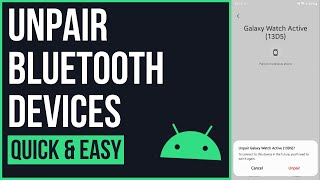 How to UNPAIR Bluetooth Device on Android
