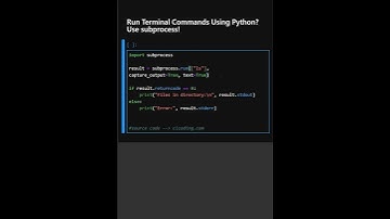 Run Terminal Commands Using Python Use subprocess