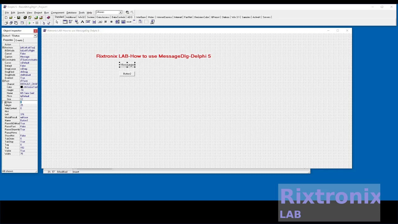 How to use messagedlg button delphi 5 easy pt 1 youtube