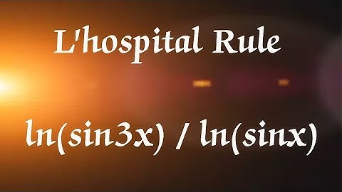 Derivative of ln(sin3x) / ln(sinx) || L