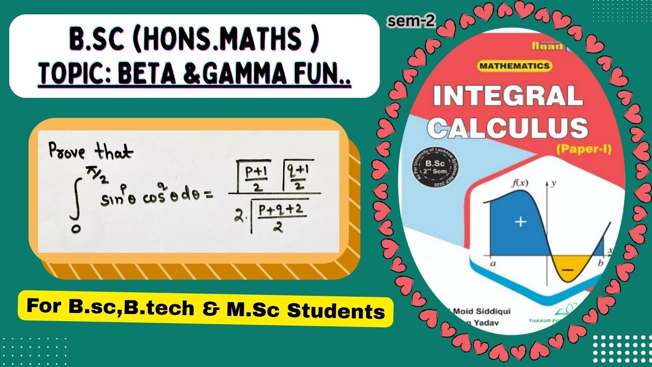 Beta & Gamma function II all properties of beta function proved 