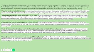 Macbeth: Full Mark analysis for the Character MacDuff