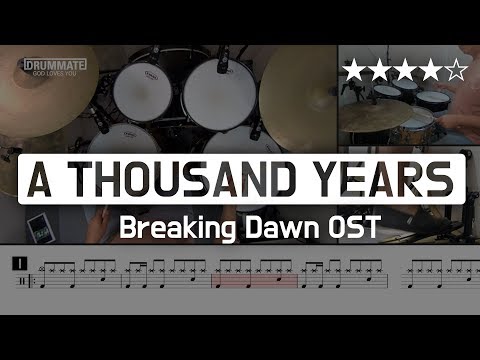 049 | A Thousand Years - Christina Perri (Breaking Dawn <strong>OST</strong>) (★★★★☆) Pop <strong>Drum</strong> Cover (Score, Lessons)