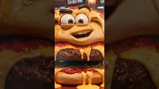 When a Pizza Meets a Burger... 🍕🍔 #Shorts"