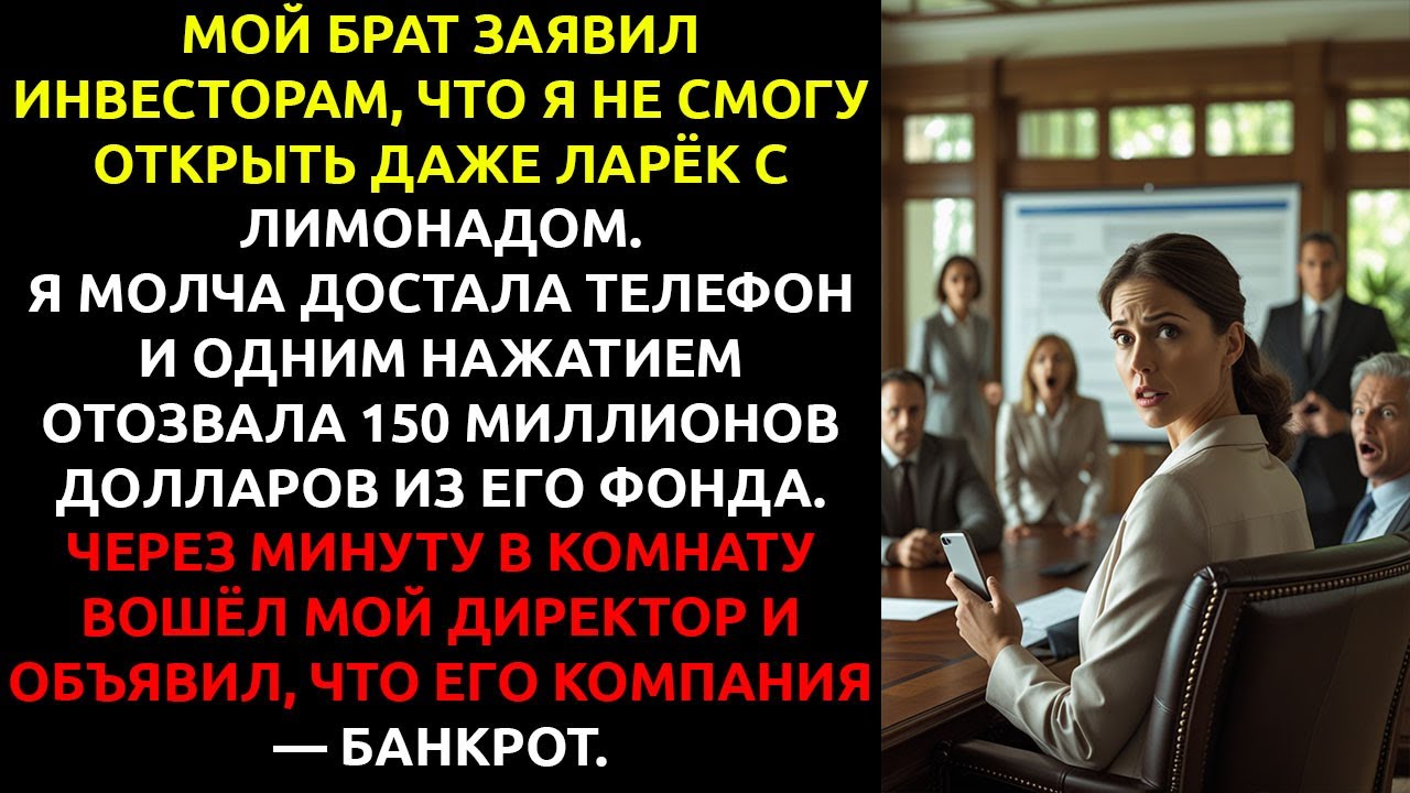 Мой брат УНИЗИЛ меня перед инвесторами — и одним нажатием кнопки я ЛИШИЛА его всего.