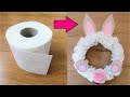 Królik Wianek Wielkanocny z Papieru Toaletowego / Ozdoby Wielkanocne DIY