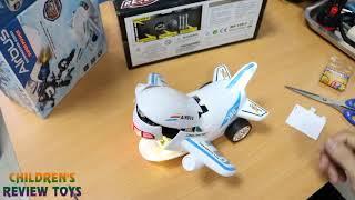 Unboxing airbus deformation robot and fire truck