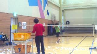 Badminton lesson 20150410(FRI) - service receive