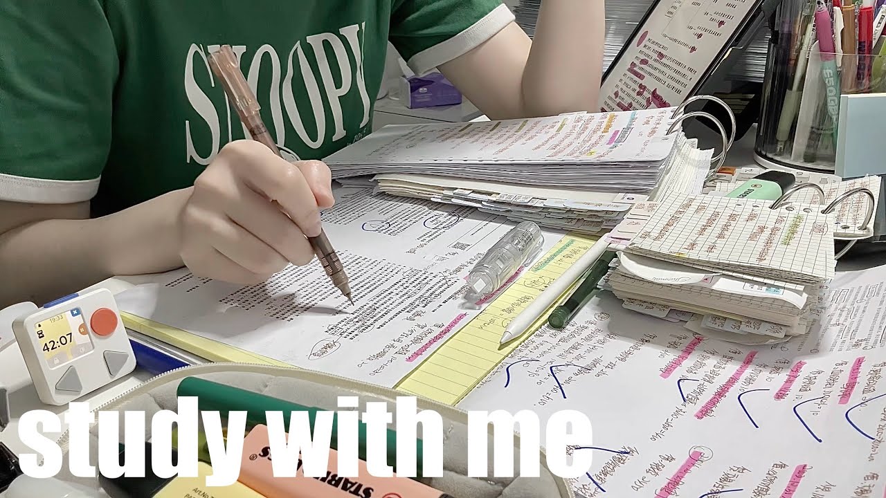 STUDY WITH ME 2hrs | Background noise,no music,no break | ASMR | real time｜motivation