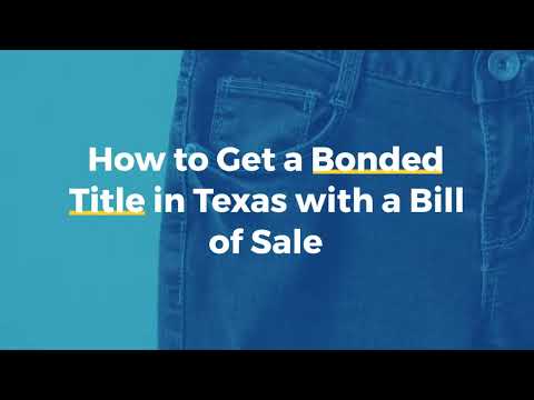 Automotive Bill Of Sale In Texas