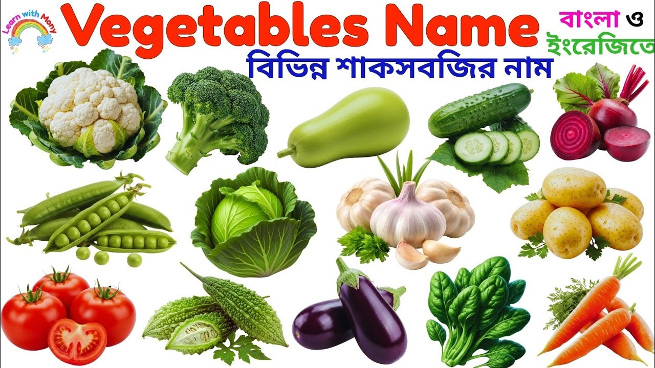 Vegetables name for kids | বিভিন্ন সবজির নাম |Learn name of Vegetables in Bengali & English