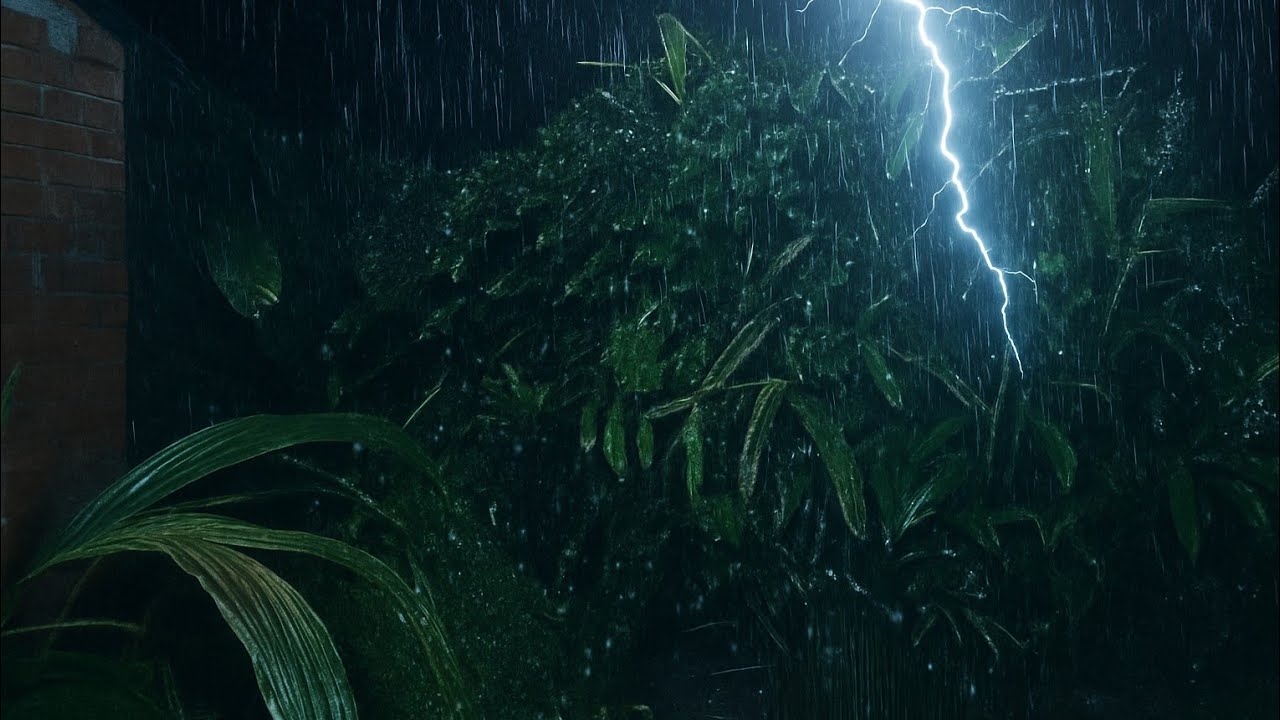 Night Rain Sounds with Distant Animal Calls – Relaxing Nature White Noise for Deep Sleep