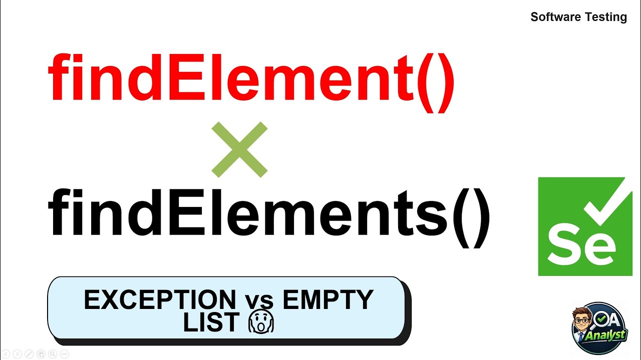 findElement() vs findElements() in Selenium | Must-Know Difference Explained | Software Testing