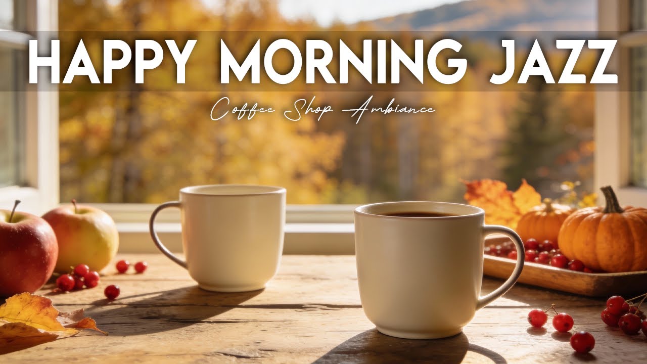 Happy Morning Jazz ☕ Coffee Shop Ambiance Jazz Music & Bossa Nova for study,work,focus