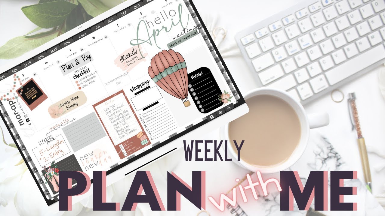 Digital Plan with Me | Weekly Spread April - YouTube