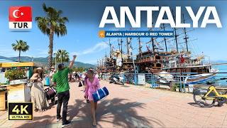 Alanya Turkey 4K Walking Tour Harbour &amp; Red Tower | Antalya Turkiye | May 2026
