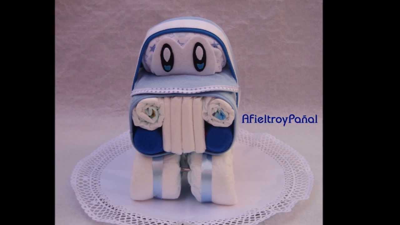 Tartas de Pañales Mini Coche de Pañales. Video fotos. AfieltroyPañal Online. Málaga