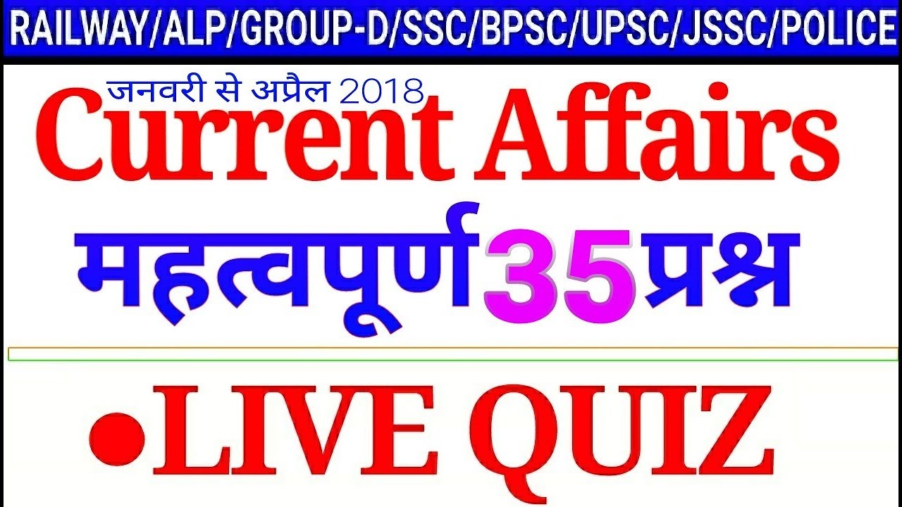 Complete Current Affairs 2018 for Railway group d question paper/alp/technician/ssc/upsc/rpf/dmrc
