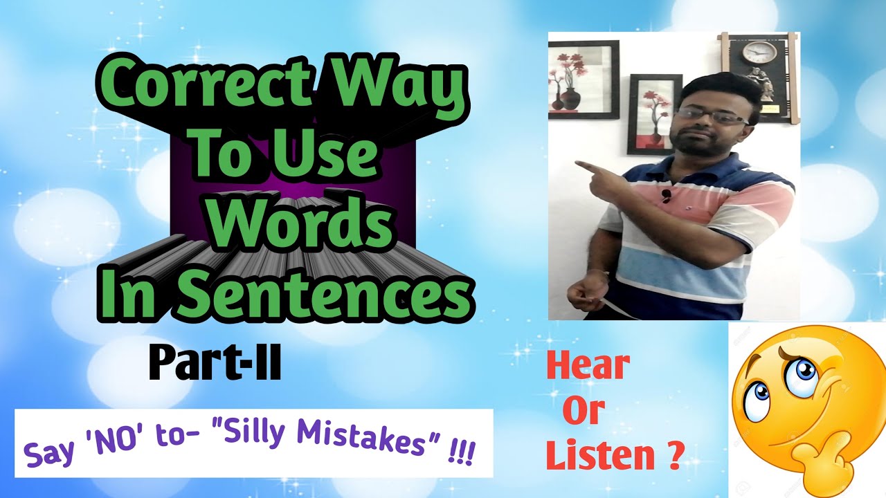 Using Word In A Sentence Correct Way To Use Words In Sentences (Part-II) #correcttheerror# ...