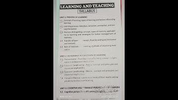 syllabus of learning and teaching ANU b.ed 2nd semester #2ndsem