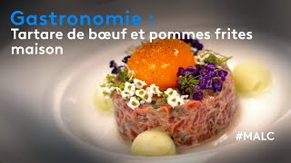 Gastronomie : tartare de boeuf et pommes frites maison