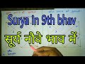 surya in 9th house | सूर्य नवम भाव में । सूर्य नौवे भाव में | sun nine ghar me