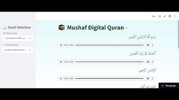 🕋 Mushaf Digital Quran Web App | Streamlit & Requests Python Project | Read Quran Online