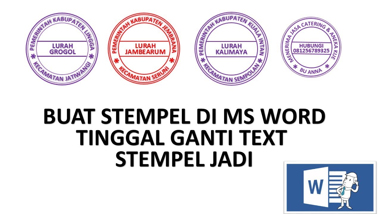 Buat Stempel Di Ms Word Tinggal Ganti Text Youtube