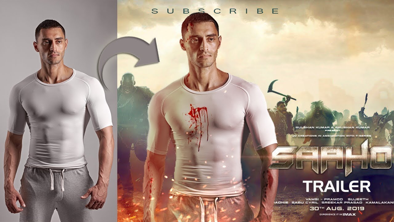 How To Create Sahoo Poster Tutorial | Free Template