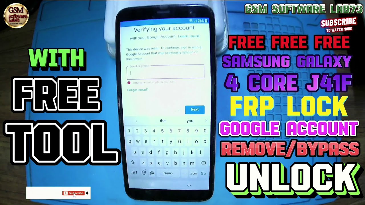 Samsung galaxy j4 core sm j410f frp google lock bypass samfw tool
