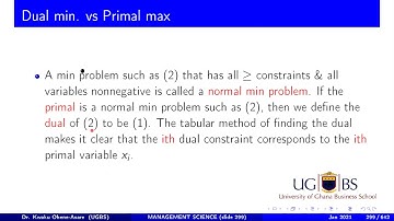 L9 Duality In Linear Programming   primal & dual