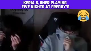 Keria & Oner playing Five nights at Freddy's | T1 Stream Moments