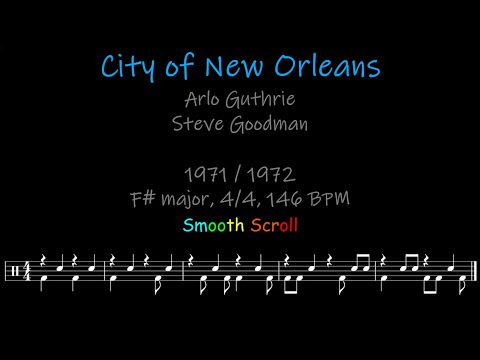 City of New Orleans, Chords, Lyrics and Timing