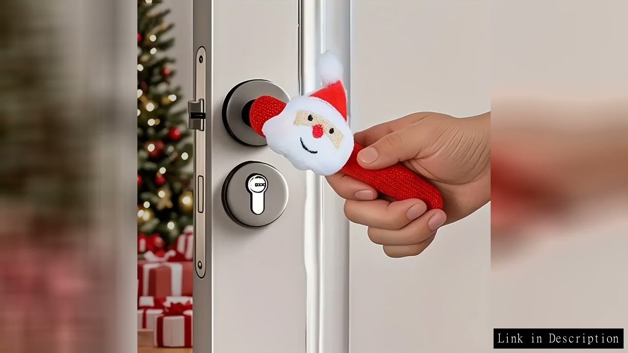 1/4pcs Christmas door handle decorations, Santa Claus door handle gloves,Christmas tree decorations,