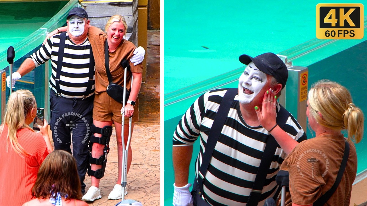 Том, мим, который стал достопримечательностью в SeaWorld Orlando 😎😂🤣 #tomthemime #seaworldmime