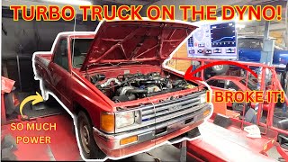 TURBO 2RZ Toyota Pickup On The DYNO!  How Much Power?