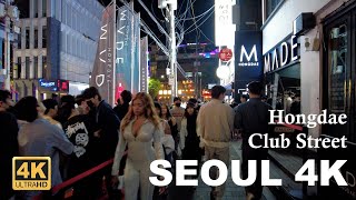 [4K] Must Visit Place in Seoul, Hongdae Club Street Walk Tour on a Saturday Night 서울 핫플 홍대 클럽거리 투어