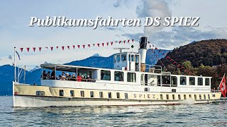 Schiffsreise auf dem Thunersee. Atemberaubender Tag auf dem historischen Dampfschiff SPIEZ von 1901