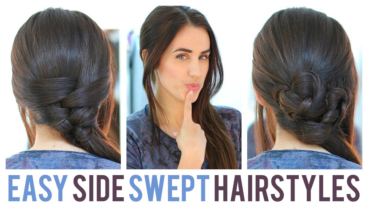Easy side swept hairstyles - YouTube