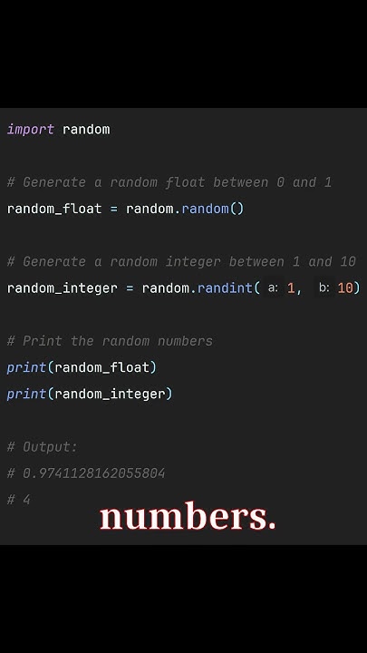 Using the random module to generate random numbers #pythontricks # ...