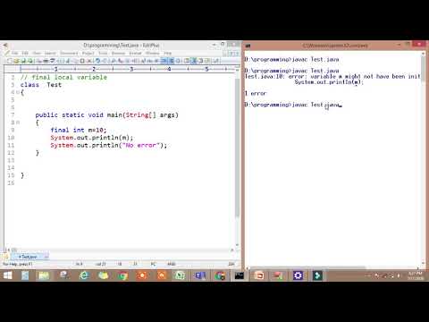 local variable part II :final local variable (final modifier with local variable)
