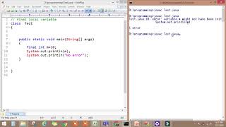 local variable part II :final local variable (final modifier with local variable)