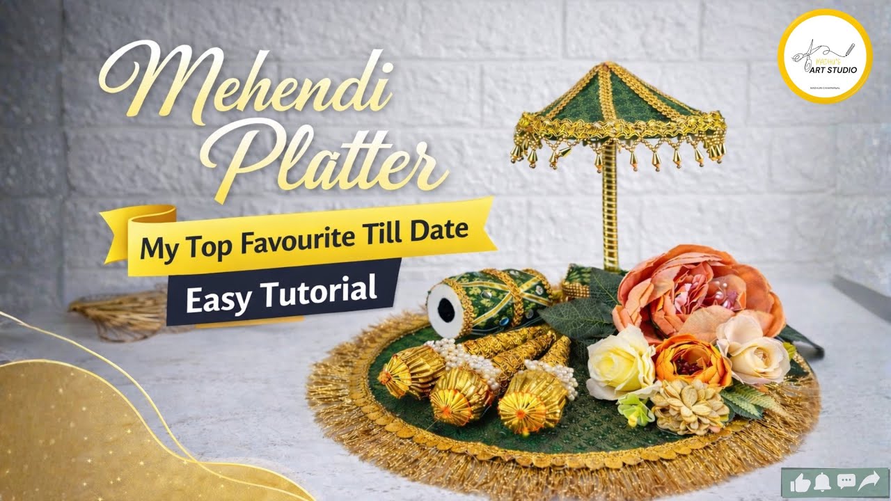 Easy Mehendi platter tutorial | Mehendi platter tutorial | DIY mehendi platter at home