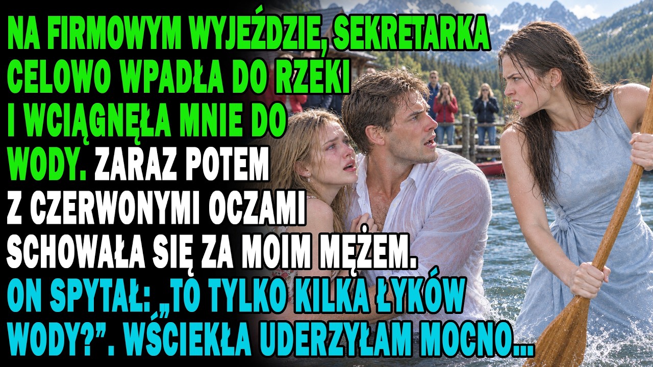 Wiosłowanie po rzece miało być zwykłą integracją. Potem poczułam, jak woda wdziera mi się do gardła, a Ewelina, asystentka mojego męża, ciągnie mnie w dół za szelkę kamizelki. Ktoś z brzegu...