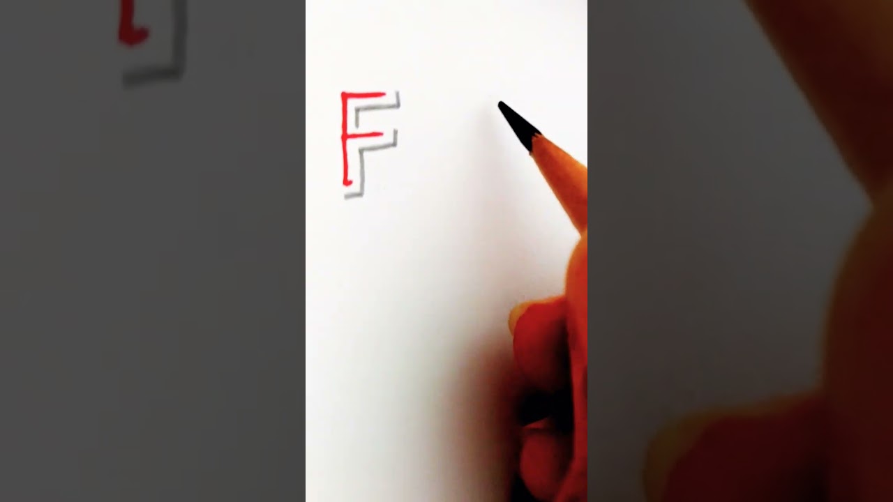 3D letter writing alphabet F flower