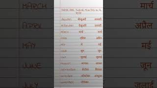 Months name #latest #short video