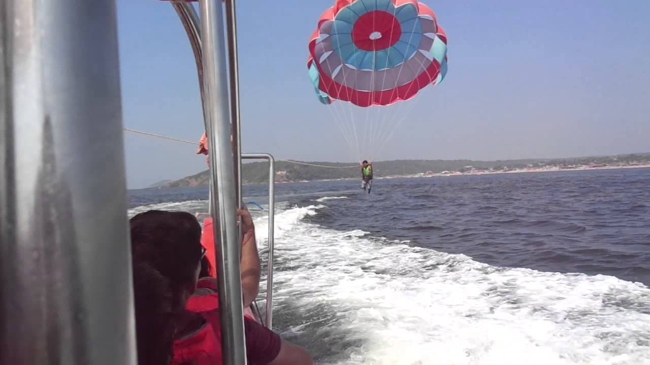 Water sports in Goa Parasailing Baga Beach YouTube
