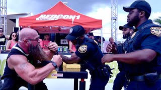 Can You Beat My TRASH ARM? (Arm Wrestling Fitcon Athletes NO Righty allowed!)
